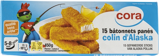 CORA BÂTONNES DE POISSONS PANÉS COLIN D'ALASKA KIDO CORA BÂTONNES DE POISSONS PANÉS COLIN D'ALASKA KIDO
