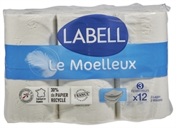 LABELL (INTERMARCHÉ) LE MOELLEUX-PAPIER TOILETTE BLANC 3 ÉPAISSEURS LABELL (INTERMARCHÉ) LE MOELLEUX-PAPIER TOILETTE BLANC 3 ÉPAISSEURS
