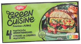 GREEN CUISINE (IGLO) 4 BURGERS DE LÉGUMES VÉGÉTARIENS