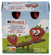 DELHAIZE FROMAGE FRAIS FRAISE X2 FRAMBOISE X2