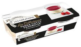 LES CRÉATIONS (INTERMARCHÉ) LA DÉLICIEUSE PANNA COTTA FRAMBOISE ET SON DIVIN COULIS