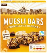 CROWNFIELD (LIDL) MUESLI BAR CHOCOLATE & BANANA