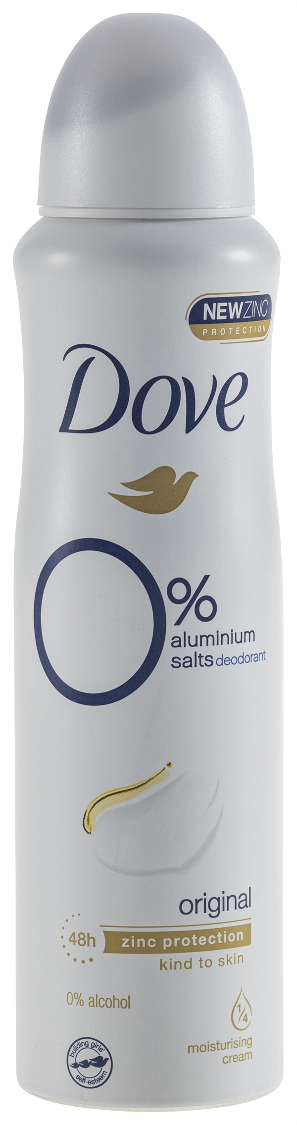 Test DOVE 0 ALUMINIUM SALTS DEODORANTS ORIGINAL ZINC PROTECTION
